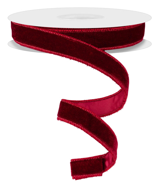 Deluxe velvet ribbon with satin backing. burgundy. size- 7/8'' x 10 yard. color.