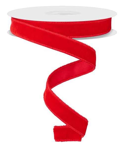 Deluxe velvet ribbon with satin backing. color red. size- 7/8'' x 10 yard.