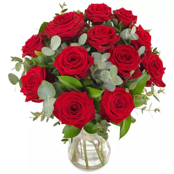 Red rose Bouquet with greenery