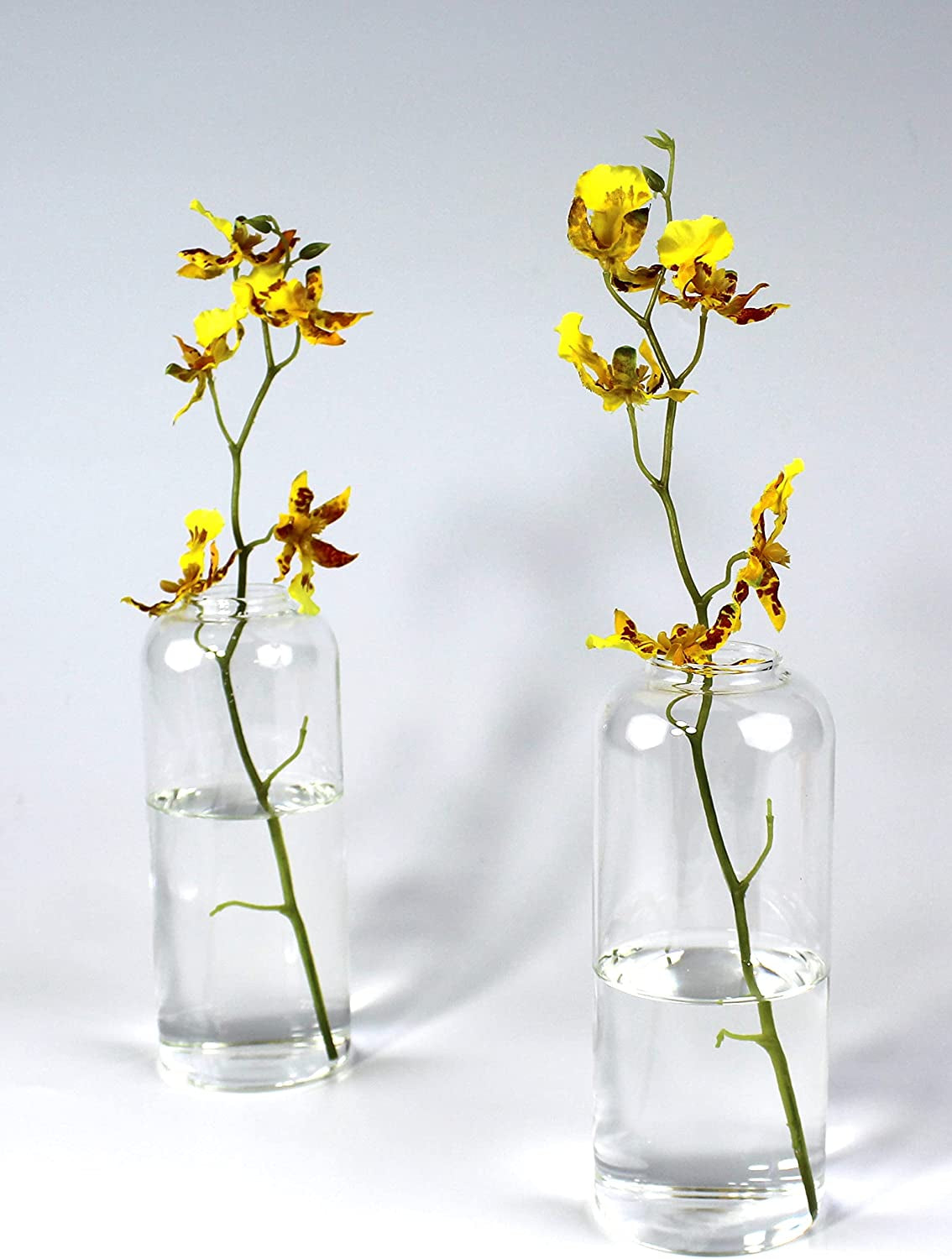 Blown Glass Bud Vases Set of 2 - Size. 6.7'' Tall X 2.8'' Wide. Mouth of the Vase Opening Is 1.6'' Wide