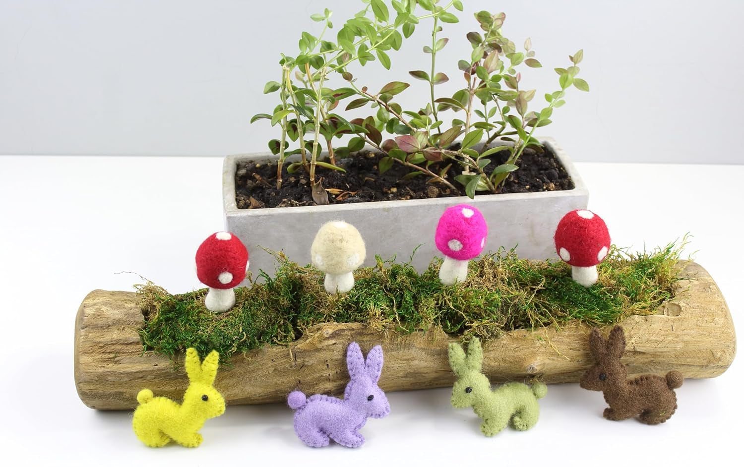 Wool Felt Decor for Spring Handcrafted in Nepal Made from 100% Sheep Wool from New Zealand (Purple Bunny)