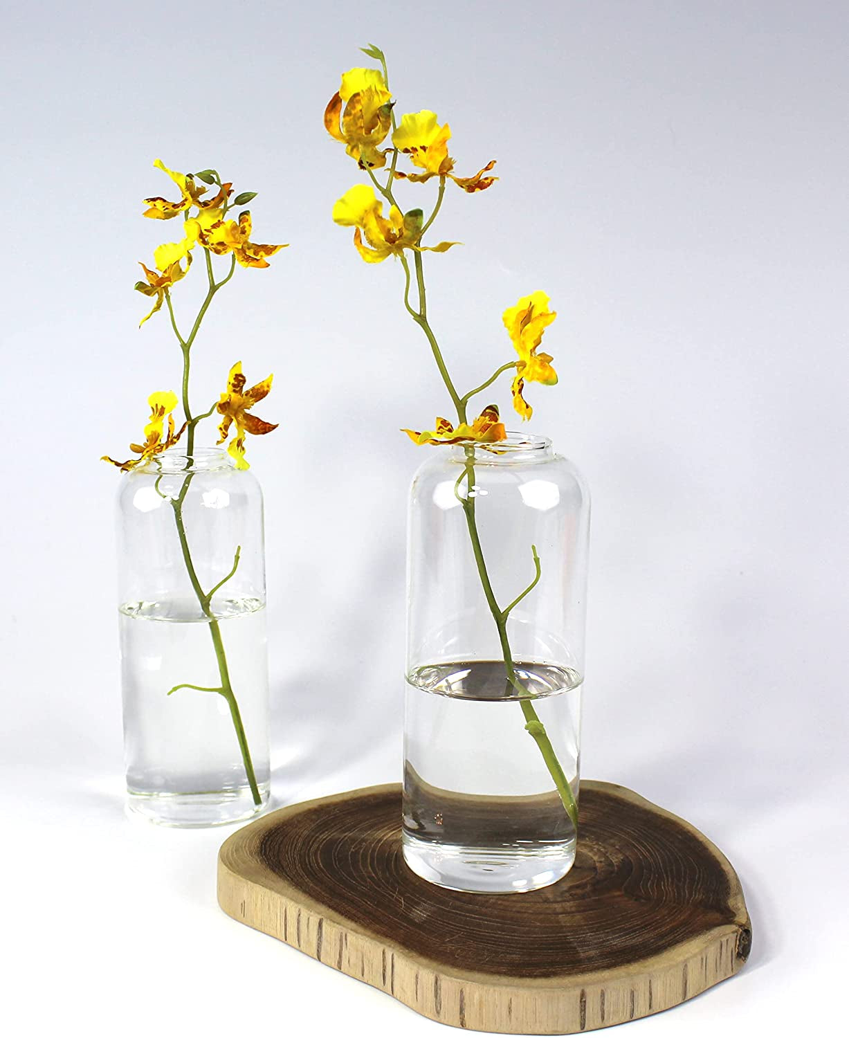 Blown Glass Bud Vases Set of 2 - Size. 6.7'' Tall X 2.8'' Wide. Mouth of the Vase Opening Is 1.6'' Wide