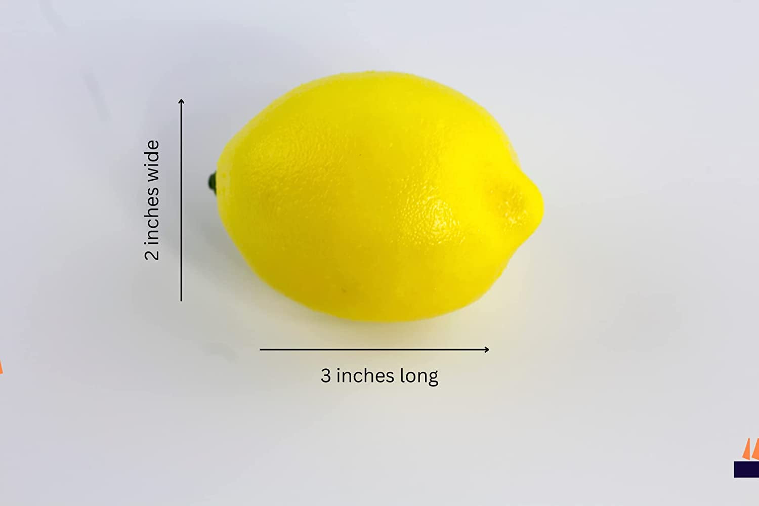 Life Size Artificial Lemon for Table Top, Kitchen Decorations. Bowl Filler and for Seasonal Decor. Size. 3'' Long X 2'' Wide (Set of 8)