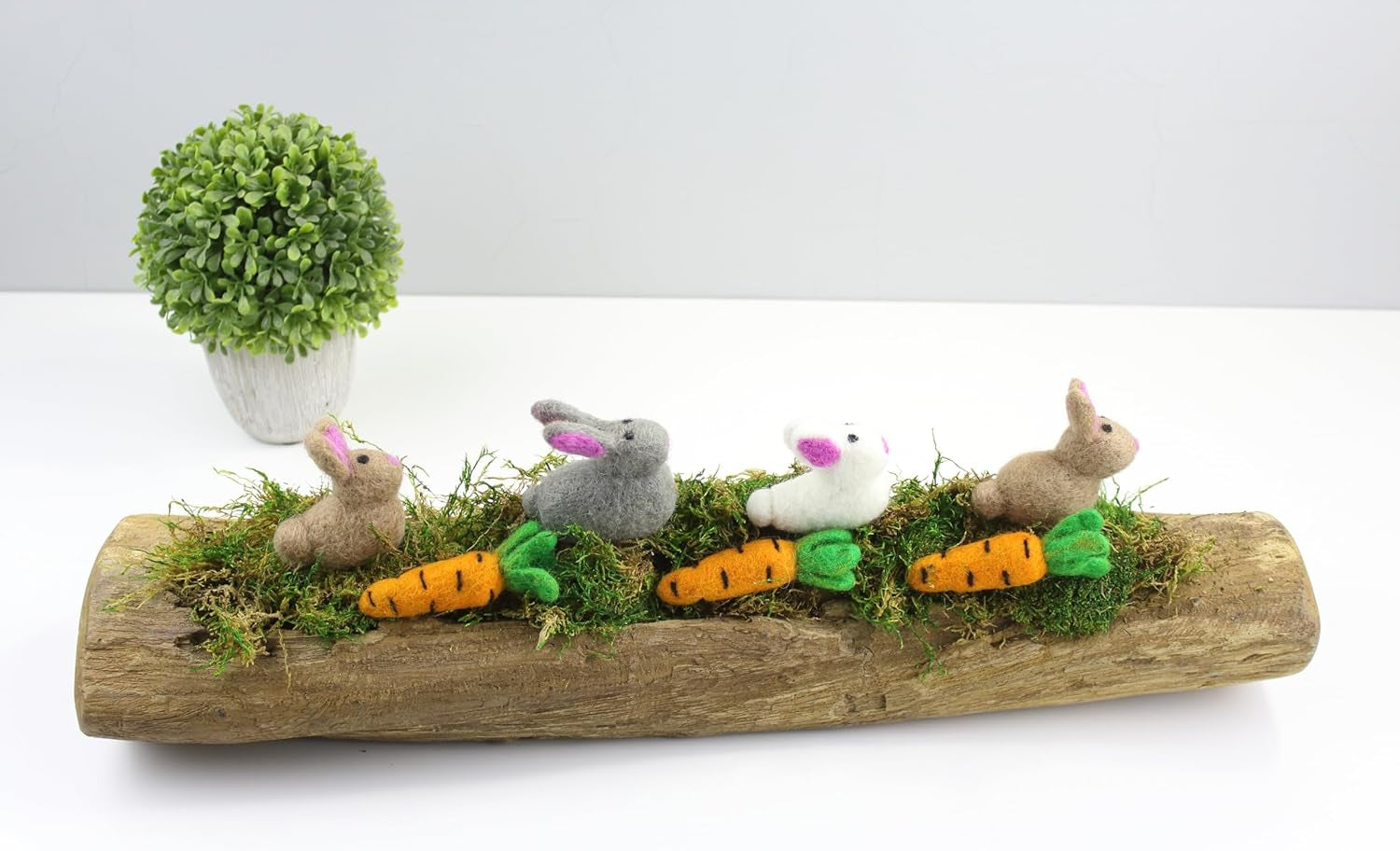 Wool Felt Decor for Spring Handcrafted in Nepal Made from 100% Sheep Wool from New Zealand (Carrot Pk/6)