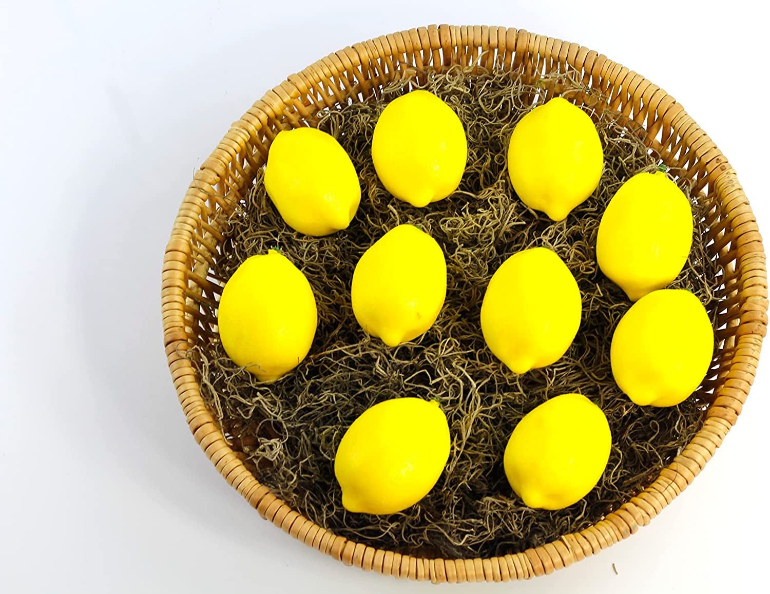 Life Size Artificial Lemon for Table Top, Kitchen Decorations. Bowl Filler and for Seasonal Decor. Size. 3'' Long X 2'' Wide (Set of 8)