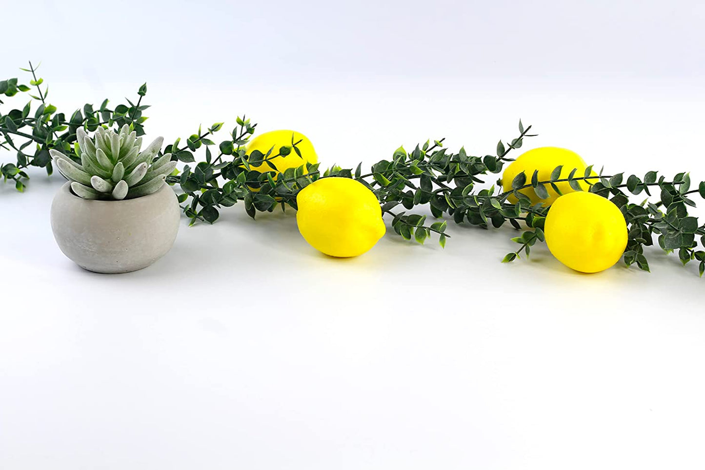 Life Size Artificial Lemon for Table Top, Kitchen Decorations. Bowl Filler and for Seasonal Decor. Size. 3'' Long X 2'' Wide (Set of 8)