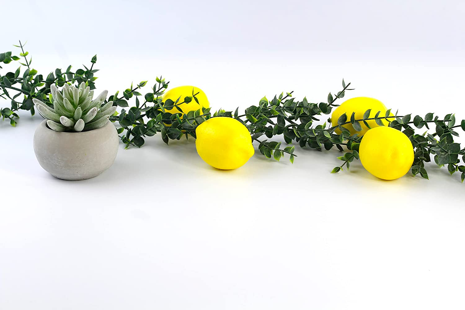 Life Size Artificial Lemon for Table Top, Kitchen Decorations. Bowl Filler and for Seasonal Decor. Size. 3'' Long X 2'' Wide (Set of 8)