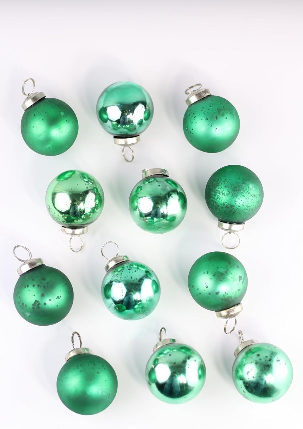 2In Antique Glass Ornaments Sets of 12 Ornaments (Turquise)