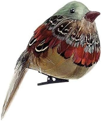 Allstate 4" Nature's Glow Feathered Natural Toned Song Bird Clip-On Christmas Ornament