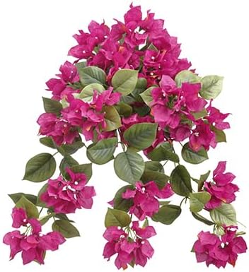 BD Crafts 24in Pink Bougainvillea Hanging Bush