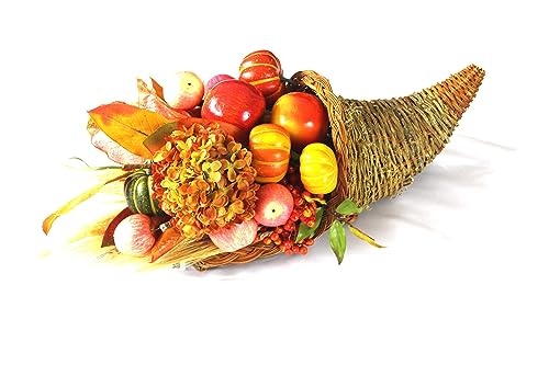 19in cornucopia basket for thanksgiving decor.