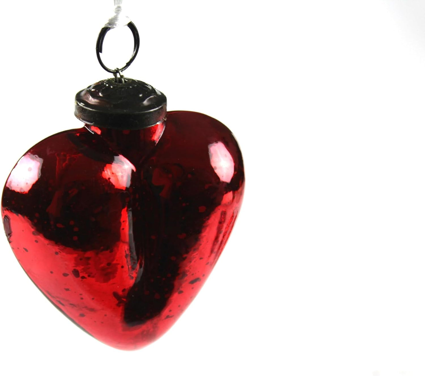 Mercury Glass Ornaments - Size 3 Inches - in a Set of 12 Ornaments. Handcrafted (3In Red Heart Set of 4)