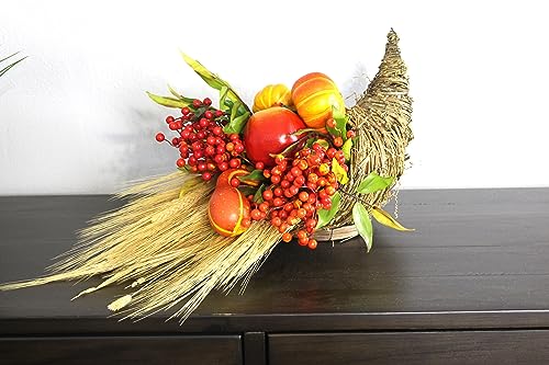 19in cornucopia basket for thanksgiving decor.