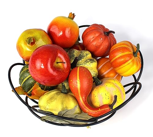 BD Crafts Artificial Pumpkin. 6 pcs Mix Colored Pumpkin in a net Bag Comes with 2 pcs of Leaf.