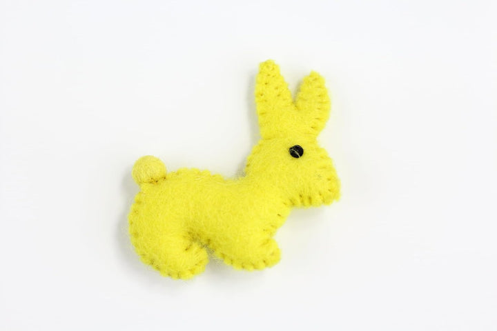 Wool Felt Decor for Spring Handcrafted in Nepal Made from 100% Sheep Wool from New Zealand (Yellow Bunny Pk/4)