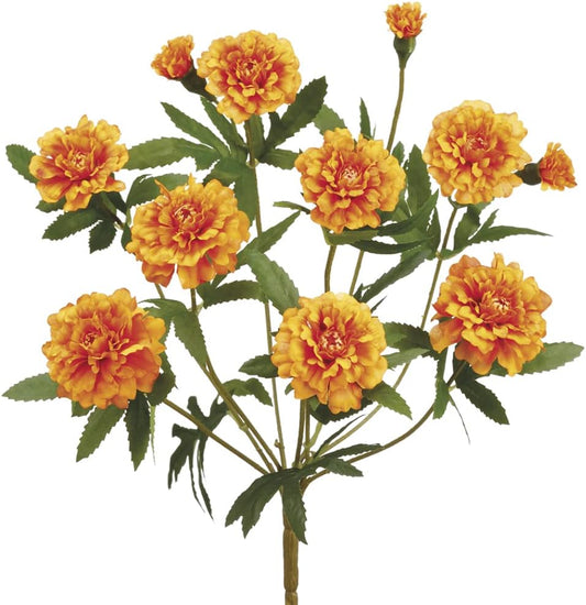 BD Crafts Artificial Marigold Flower Bush