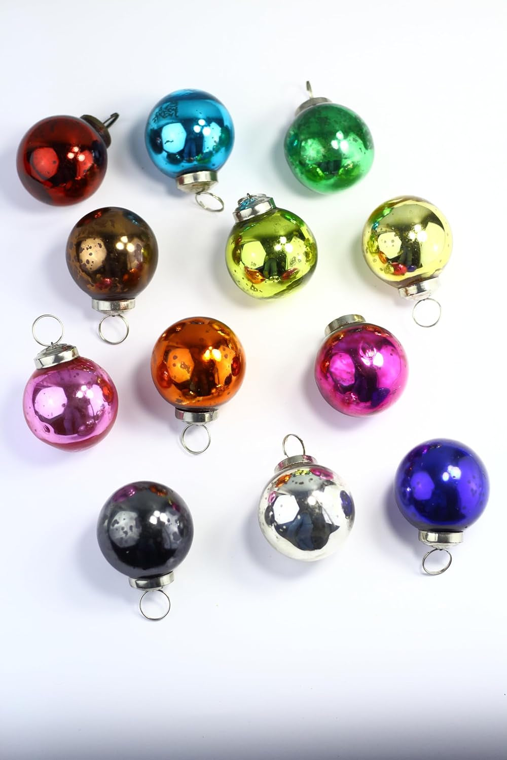 2In Antique Glass Ornaments Sets of 12 Ornaments (Multi Color)