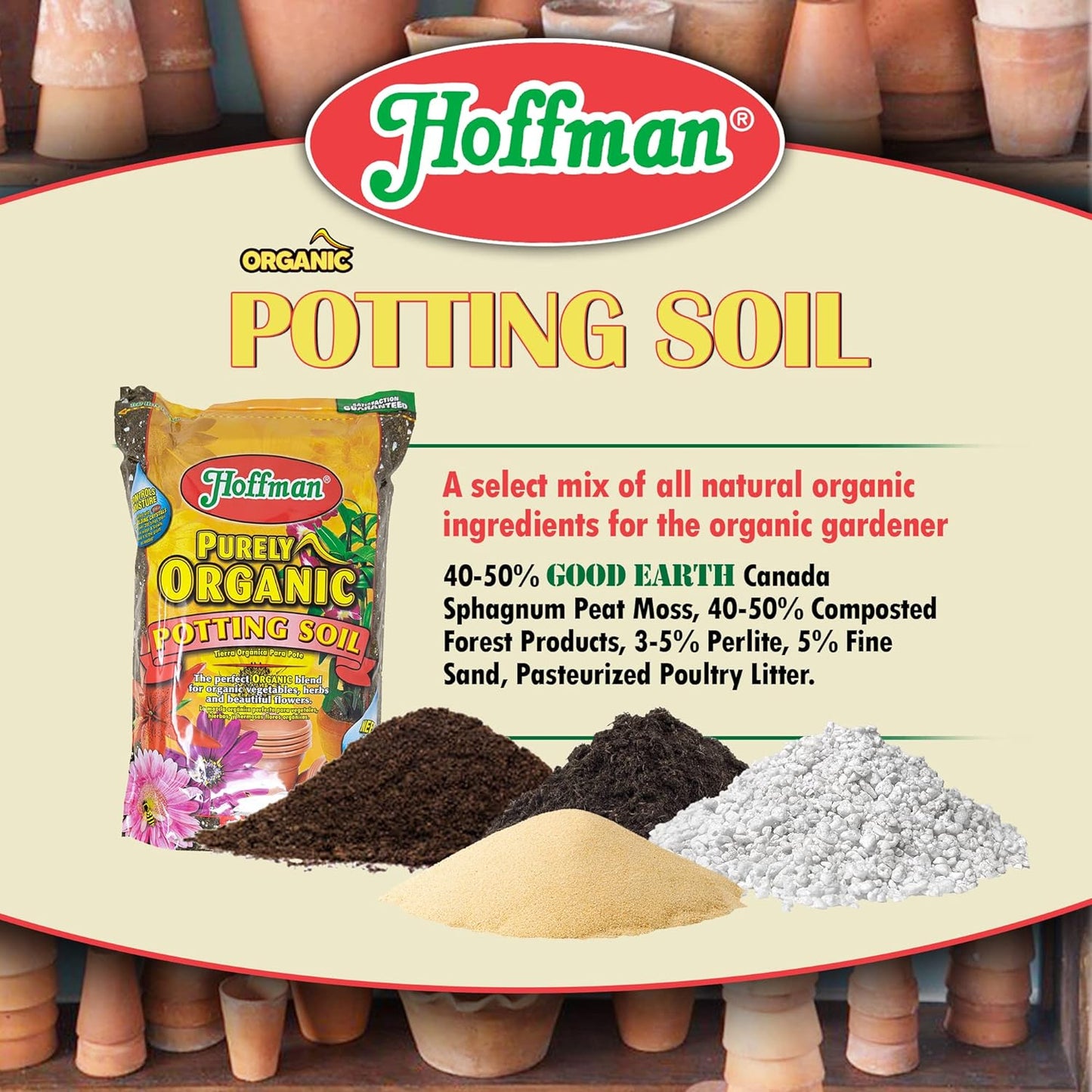 Hoffman Purely Organic Potting Mix  4-Quart