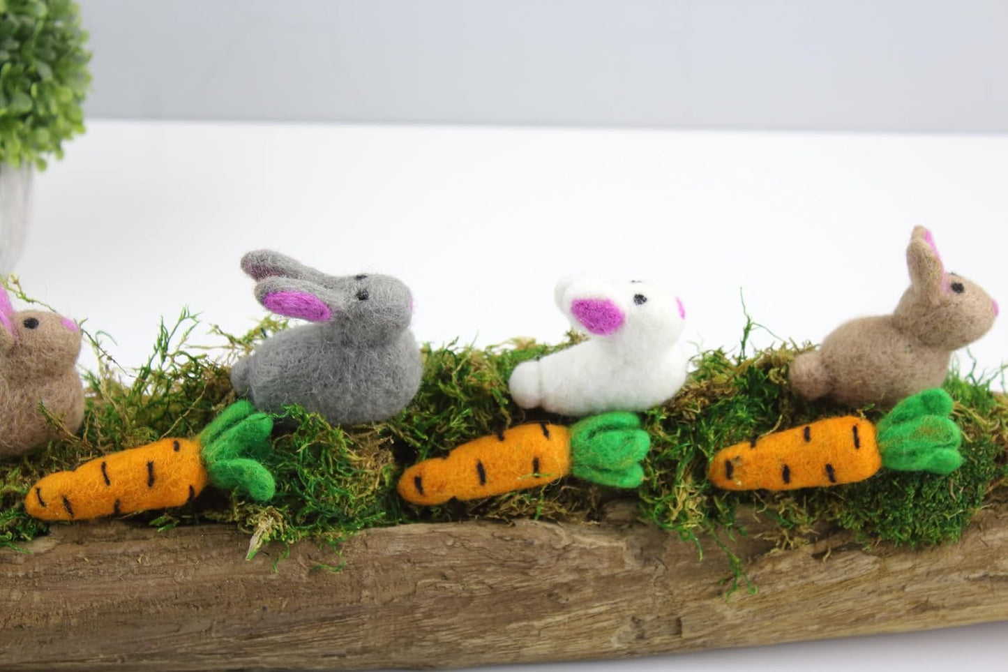 Wool Felt Decor for Spring Handcrafted in Nepal Made from 100% Sheep Wool from New Zealand (Carrot Pk/6)