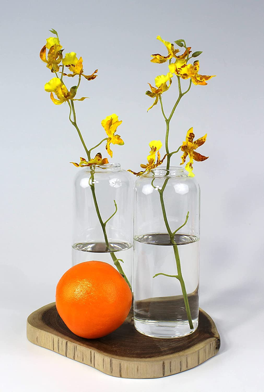 Blown Glass Bud Vases Set of 2 - Size. 6.7'' Tall X 2.8'' Wide. Mouth of the Vase Opening Is 1.6'' Wide