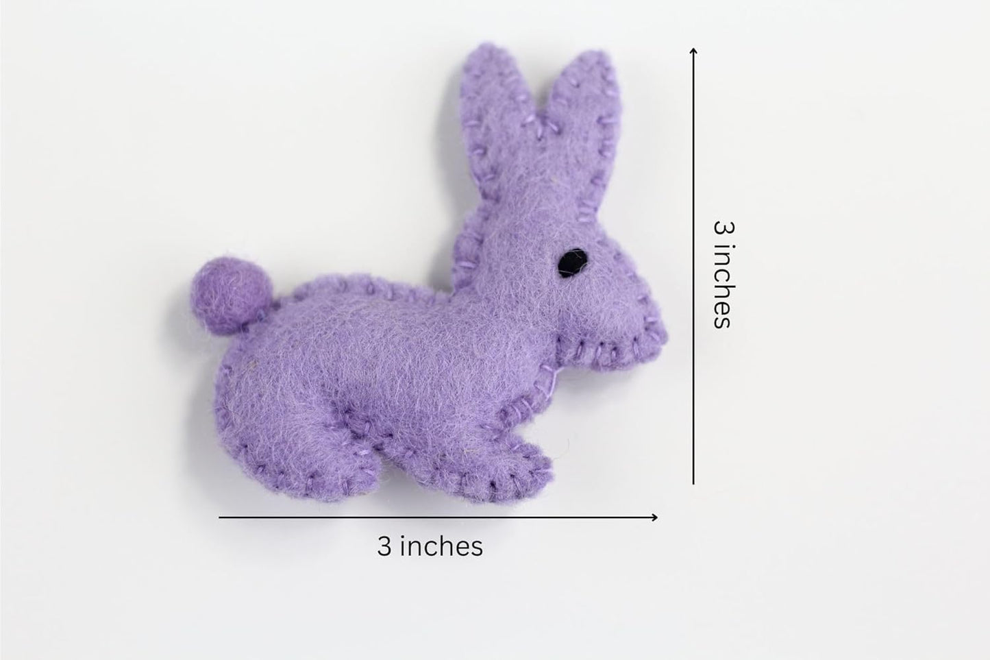 Wool Felt Decor for Spring Handcrafted in Nepal Made from 100% Sheep Wool from New Zealand (Purple Bunny)